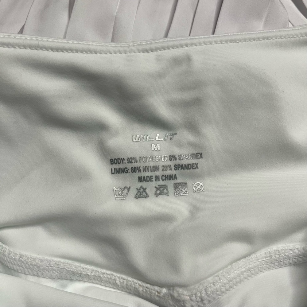 WILLIT Women's Pleated Tennis Skirt with Pocket in White Sz Medium - Picture 8 of 9